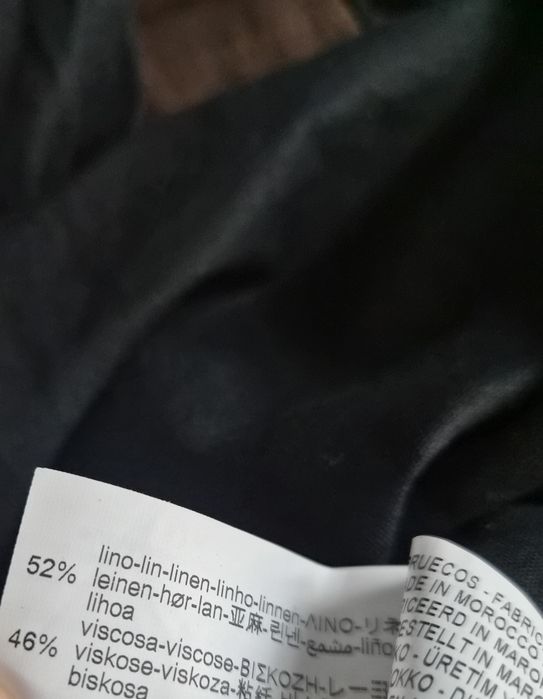 Czarna sukienka z lnem z drapowaniem, Zara rozm. M