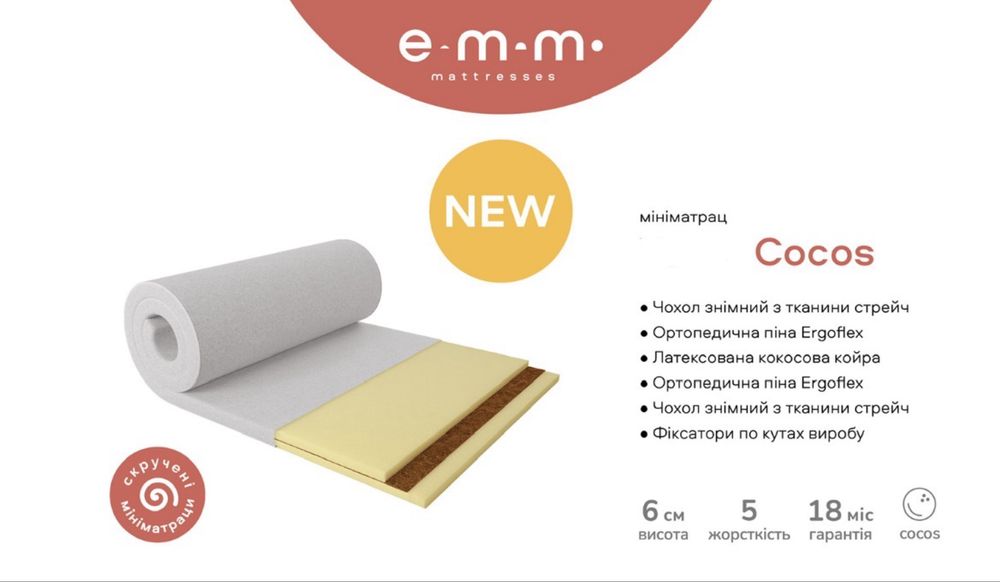 Матрац на диван 70 80 90 110 120 140 150 160 МАTRO ЕММ Доставка Матрас