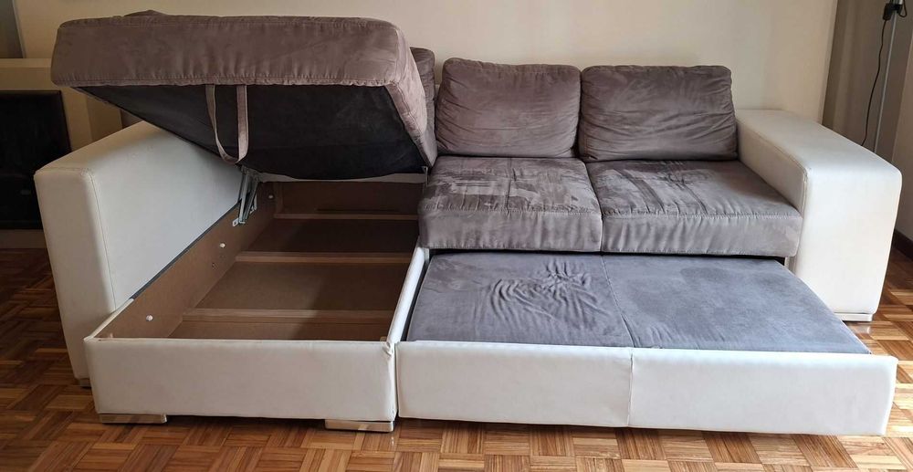 Sofá Cama com Long-chaise