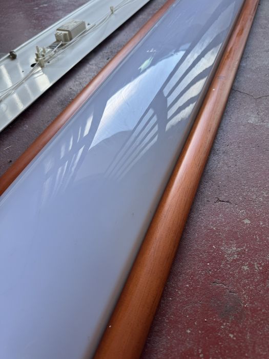 Luminária de Teto Vintage em Madeira com Difusor Acrílico