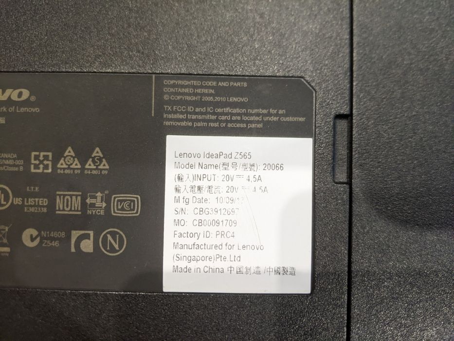 Lenovo IdeaPad Z565 (ssd 256 gb, windows 10)