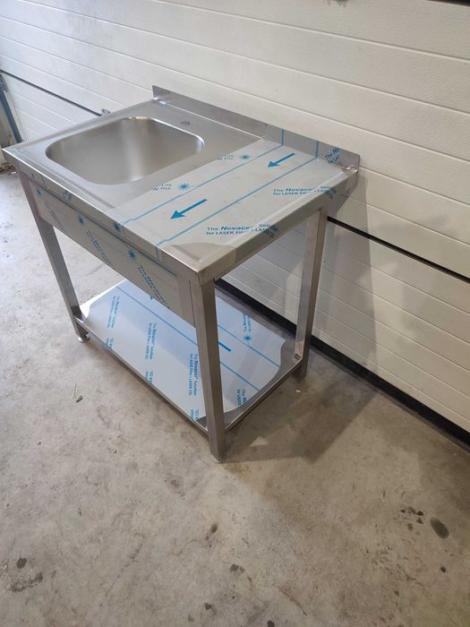 Meble gastronomiczne, Zlew jednokomorowy 1000x600x850 z półką