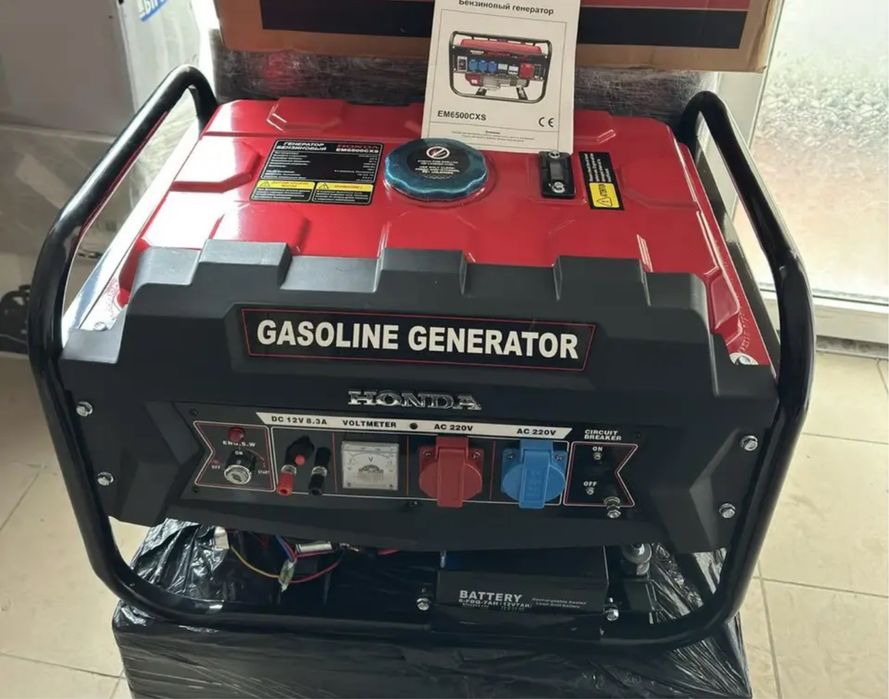 Генератор HONDA 6-6.5 кВт с РУЧНЫМ СТАРТЕРОМ EM6500CXS хонда 100% медь