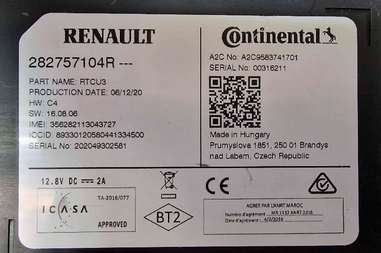 Módulo Multimédia 282757104R - RENAULT SCÉNIC IV