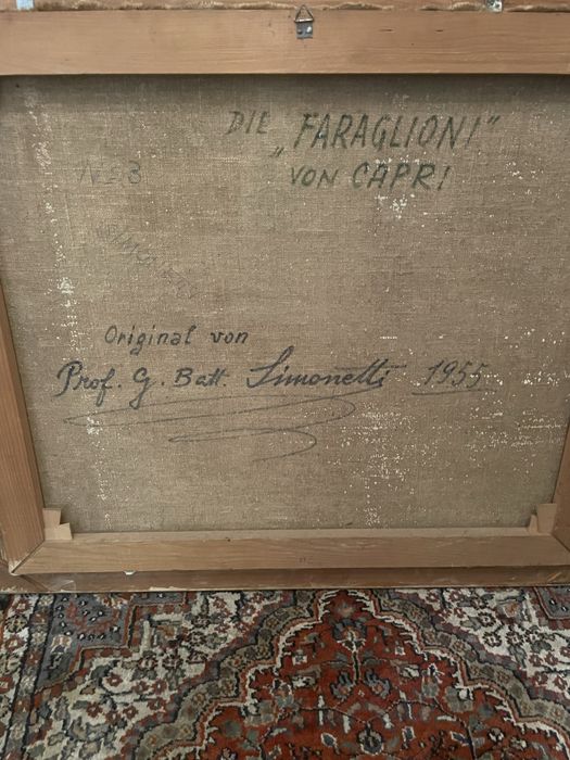 Quadro a óleo "Os farilhões de Capri"