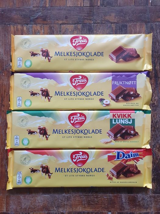 Duże czekolady z Norwegii, 200g!