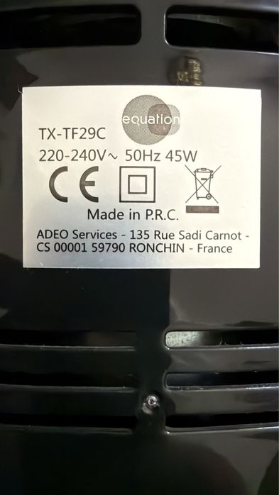 Ventoinha de Coluna Equation TX-TF29