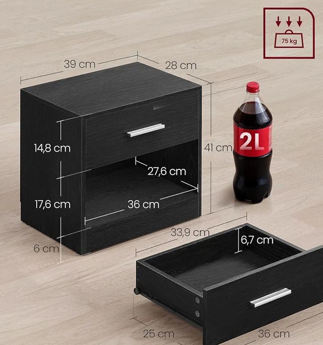 Nocne szafki czarne 2szt