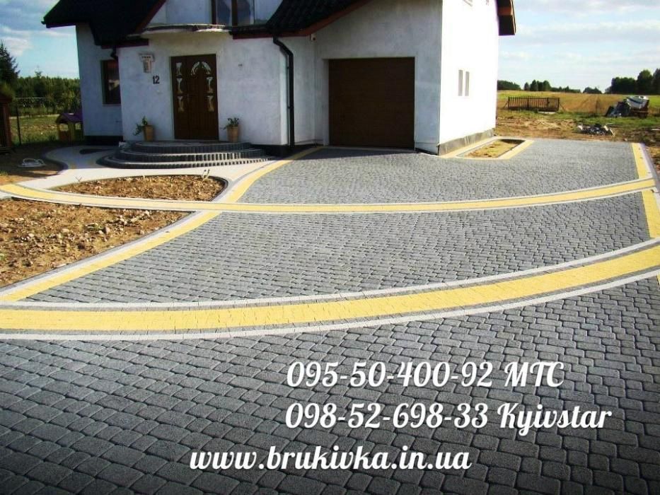 Бруківка тротуарна плитка костка  встановлення продаж доставка Коломия
