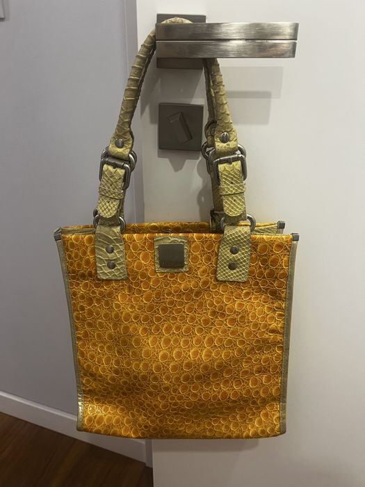 Mala Bees CO pele gravada amarela com brilho