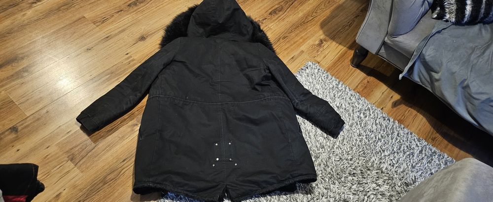 Ciepła zimowa kurtka PARKA z grubym futerkiem jak jenot r. L
