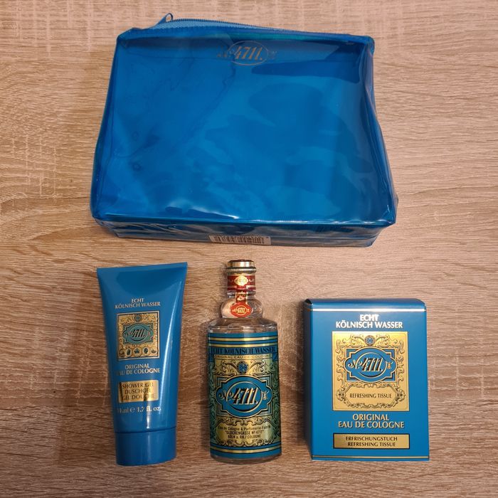 Zestaw 4711 Woda kolońska żel pod prysznic chusteczki kosmetyczka NOWE