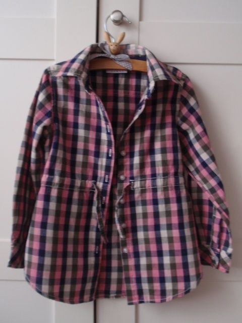 Bluzka koszulowa w kratkę tunika r.104 3-4L