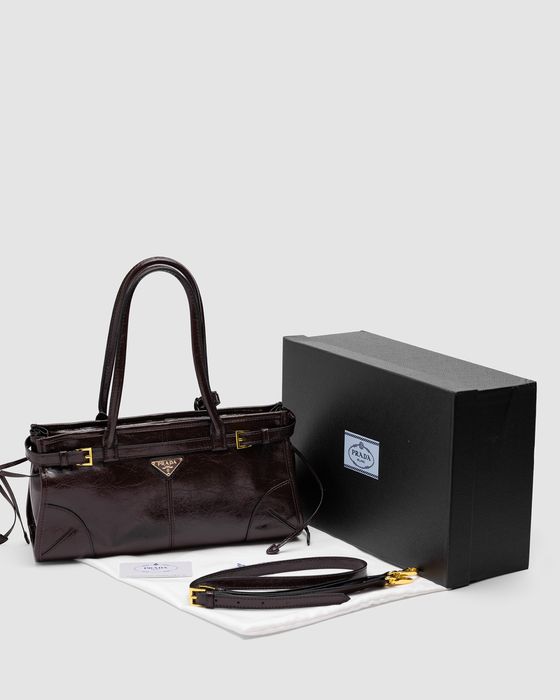 Torebka Prada leather brown
