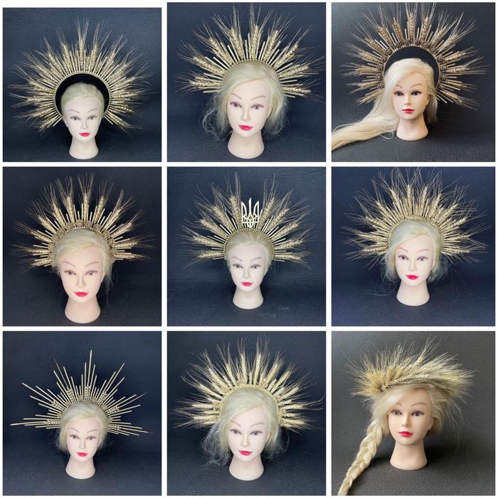 Корона на голову обруч вінок віночок з колосками пшениці колосків