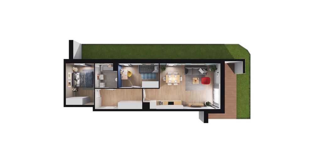 3-pokojowe mieszkanie 54 m² + ogródek Bez Prowizji - Widok 3