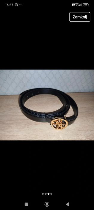 Pasek Guess czarny nowy dł.110cm.szer.2,5cm.Darmowa dostawa.