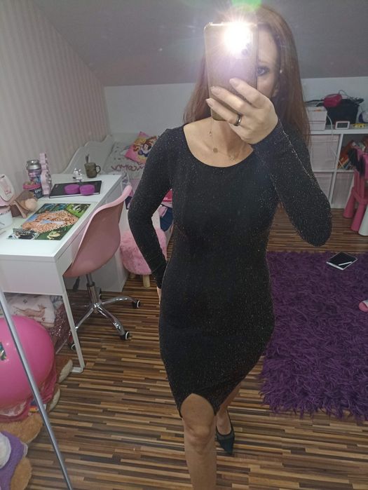 Czarno-złota sukienka nowa  XXS