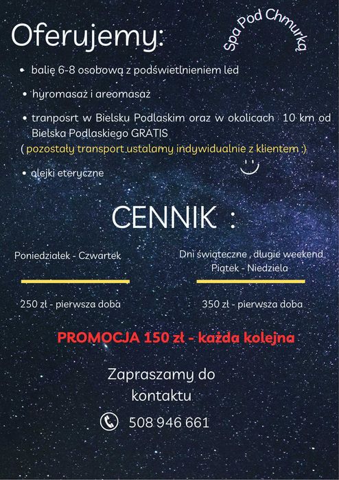 Wynajem Mobilna Balia Ruska bania Spa Jacuzzi Hydromasaż Aeromasaż