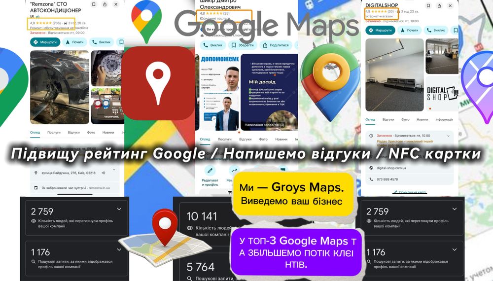 Збільшимо потік клієнтів за допомогою Google Maps.