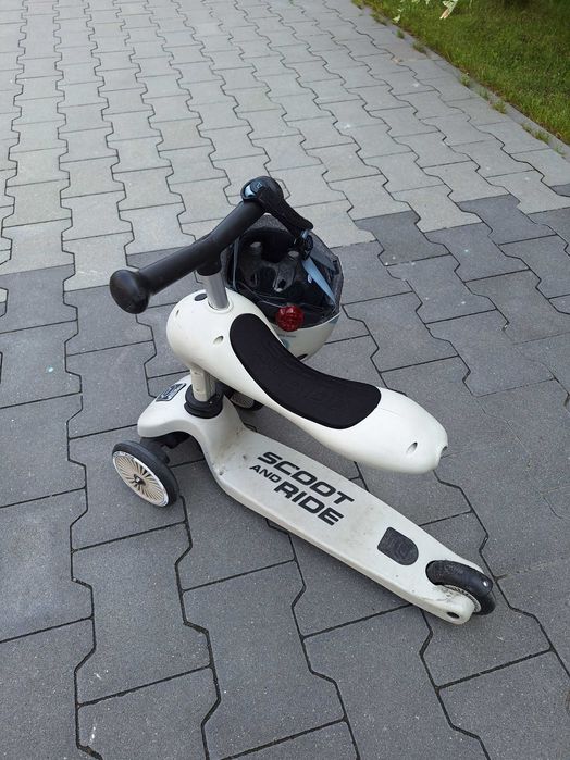 Scootandride Highwaykick 1 2w1 Jeździk i Hulajnoga + Kask Kolor Ash