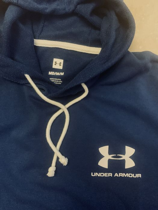 Under Armour bluza uniseks niebieska M/L z kapturem bawełna dresowa