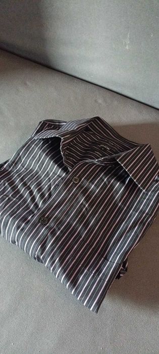 Koszula Vintage w prążki z długim rękawem XL