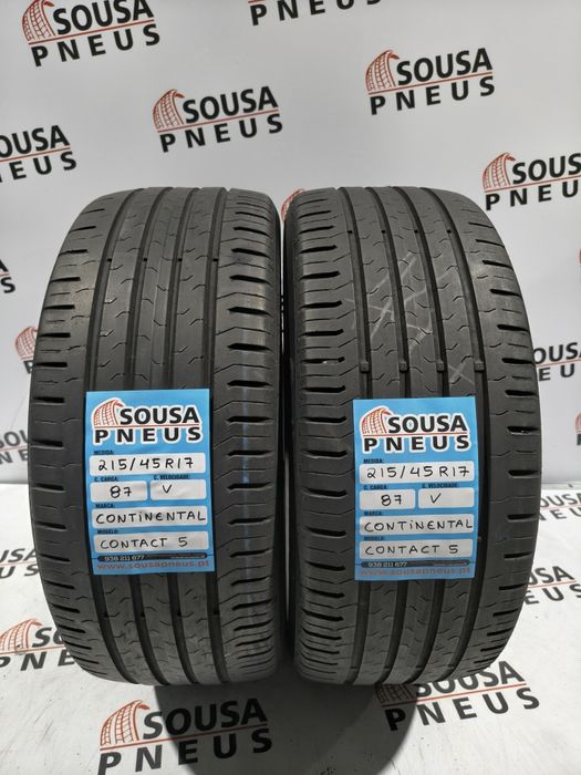 2 pneus semi novos 215-45R17 Continental - Oferta dos Portes