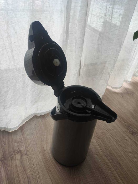 THERMOS termos z pompką / dzbanek termiczny 1,9L - stal, wkład szklany