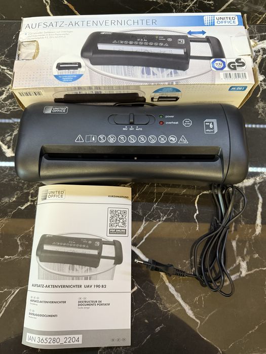 Телескопічний шредер United office Подрібнювач для паперу измельчитель