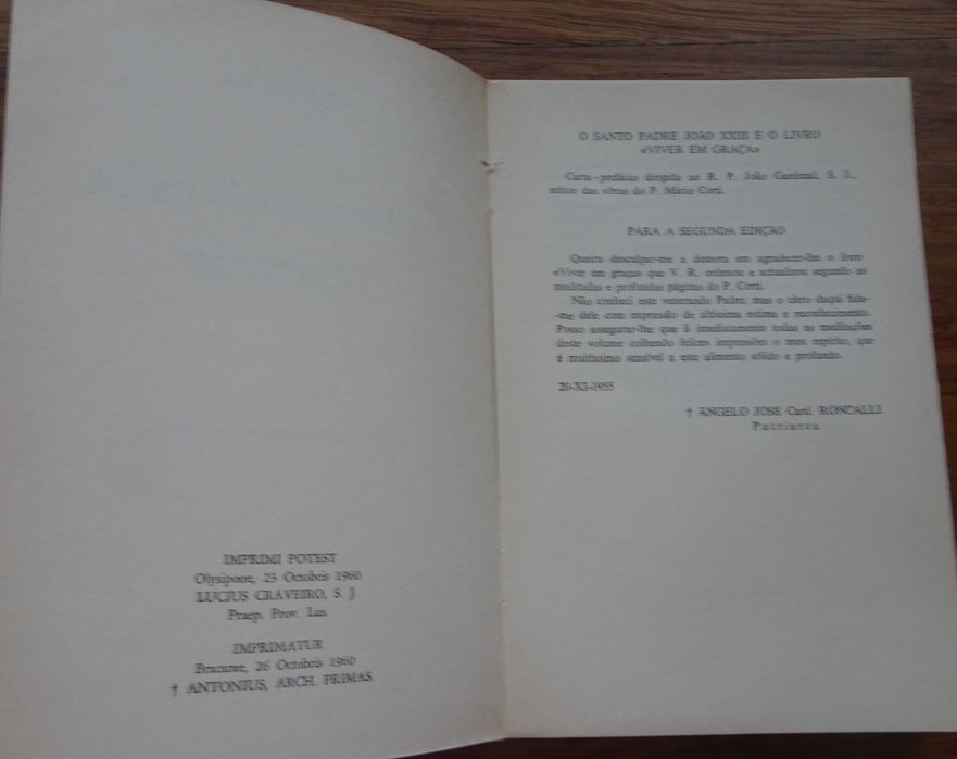 Viver em Graça de Mário Corti S.J. - 1ª Edição 1960
