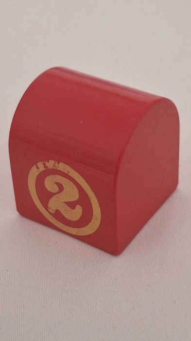 LEGO 3664pb11 czerwony Duplo - 2 x 2 x 2 Slope Curved (B).