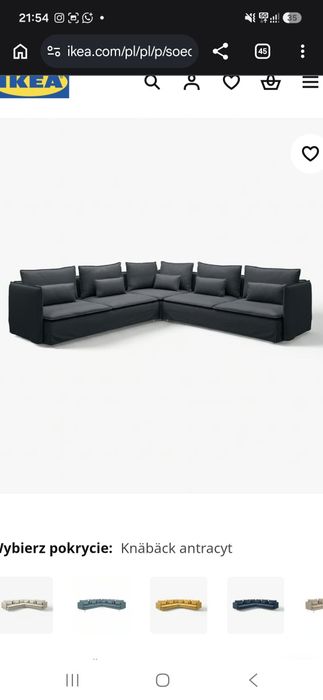 Ikea SÖDERHAMN narożnik 3m x 3m antracyt