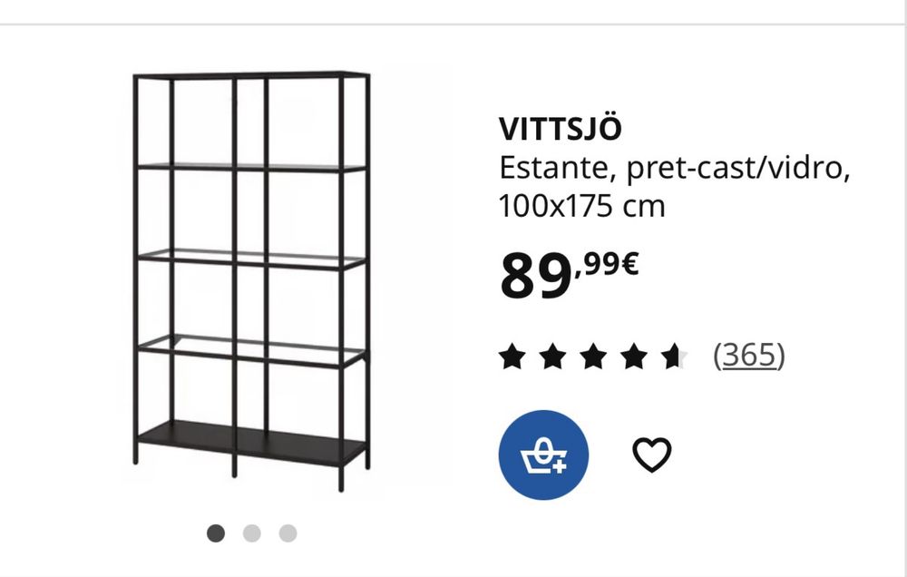 Estante estrutura metal e vidro