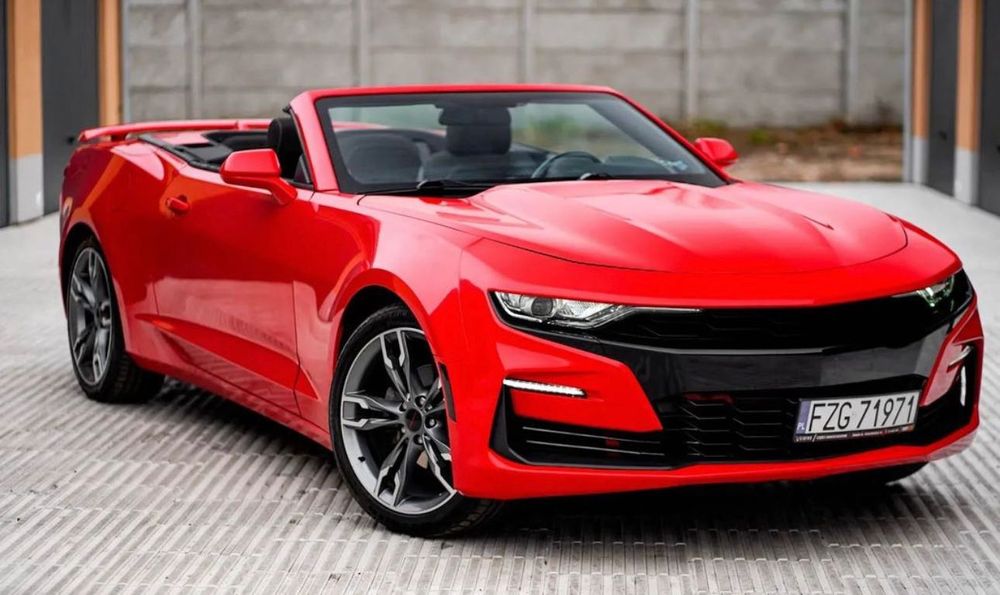 Wypożyczalnia aut wynajem Camaro Cabrio RS do ślubu filmu, wesele, vip