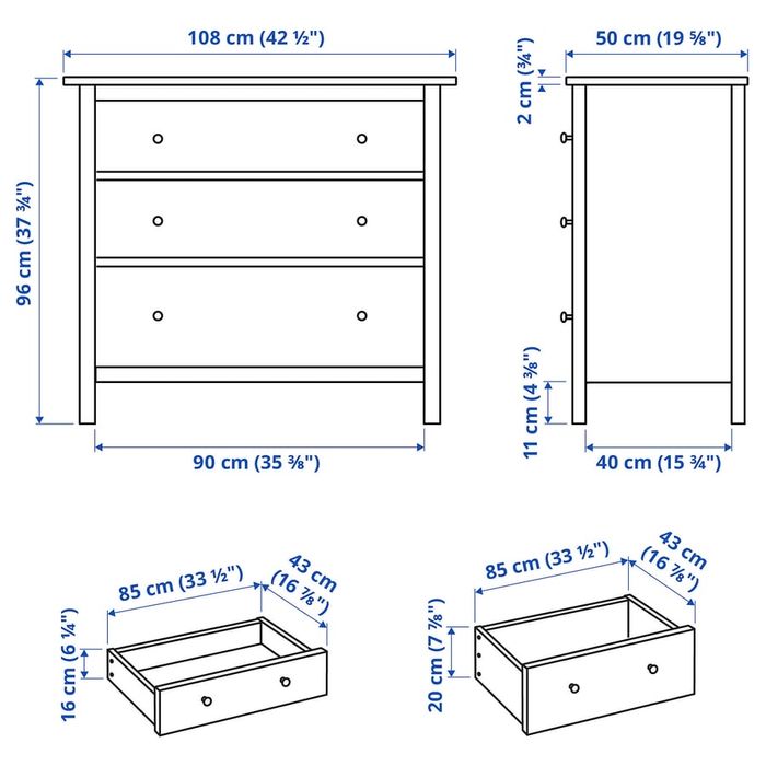 Vendo cómoda IKEA HEMNES, cor cinza