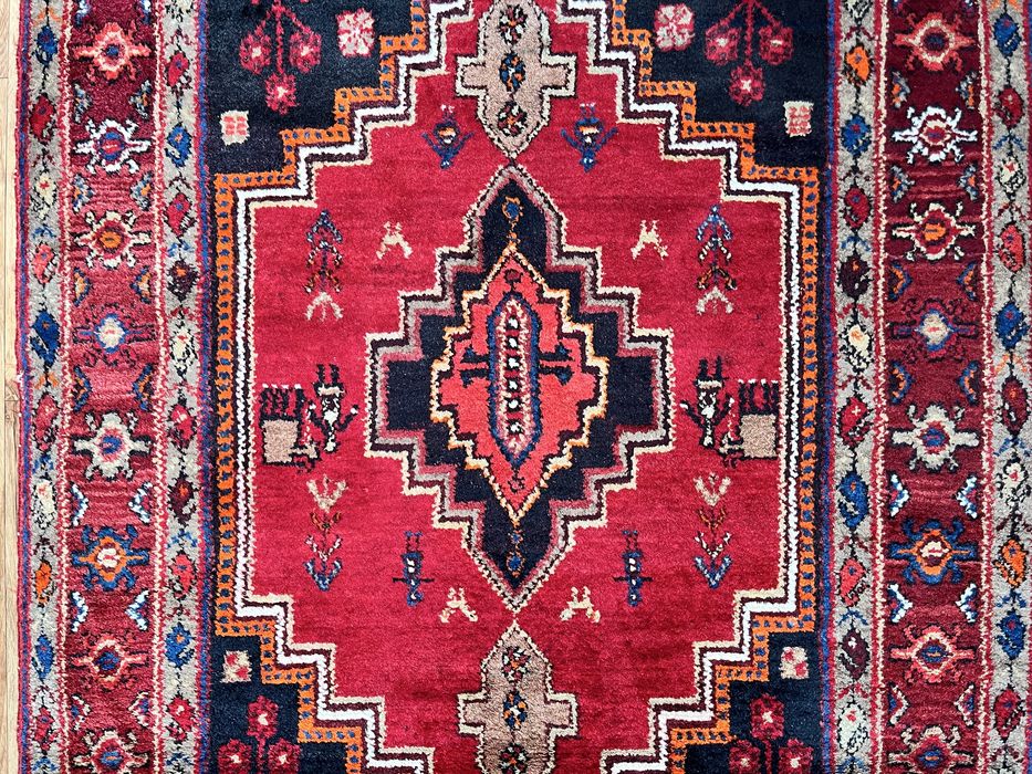 Przepiękny irański ręcznie tkany dywan Hamadan 130x220cm Stan bardzo dobry