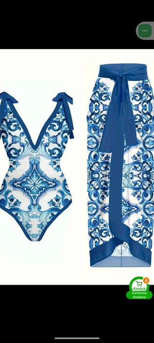Komplet strój kąpielowy xxl z pareo