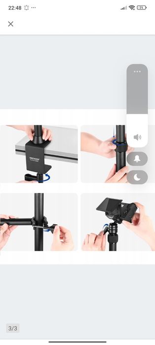 Neewer Dwuramienny Statyw Uchwyt Biurkowy Na Mikrofon Kamerę Oświetlen