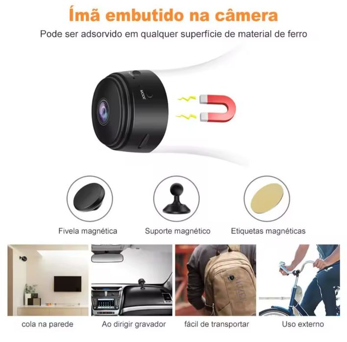 Міні Камера Ip Відеоспостереження Wi-Fi  1080 Action Camera Біла чорна