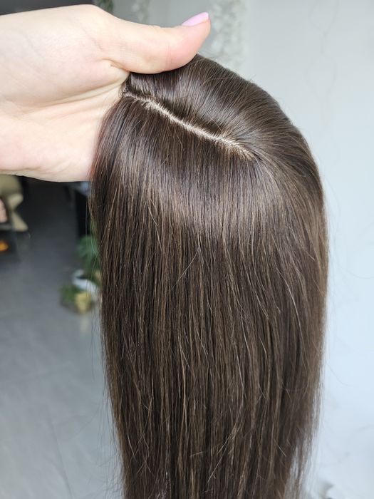 Lekki tupet topper Anna włosy naturalne naturalny brąz