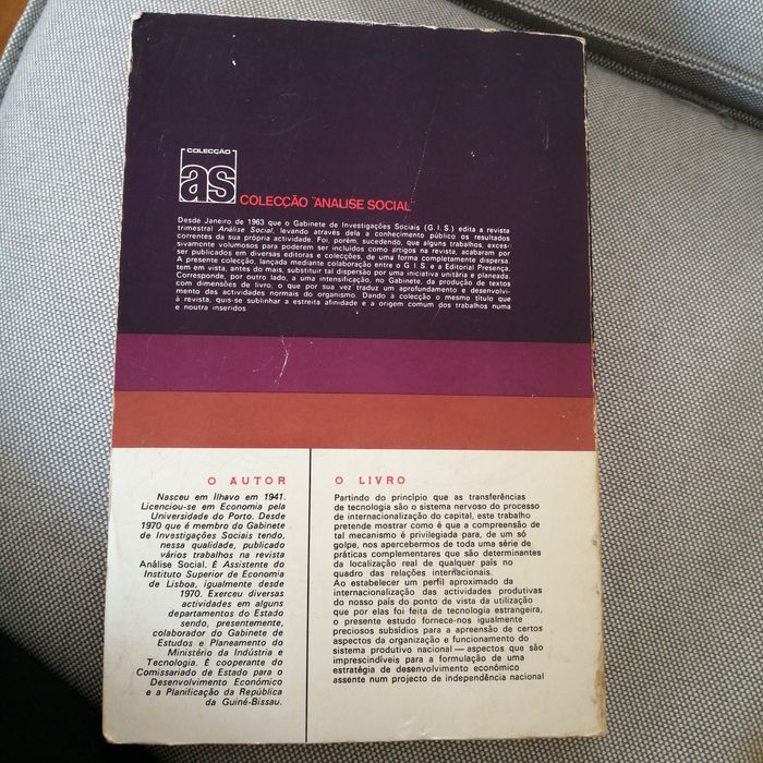 Livro antigo Capitalismo, Tecnologia e Dependência em Portugal - 1977