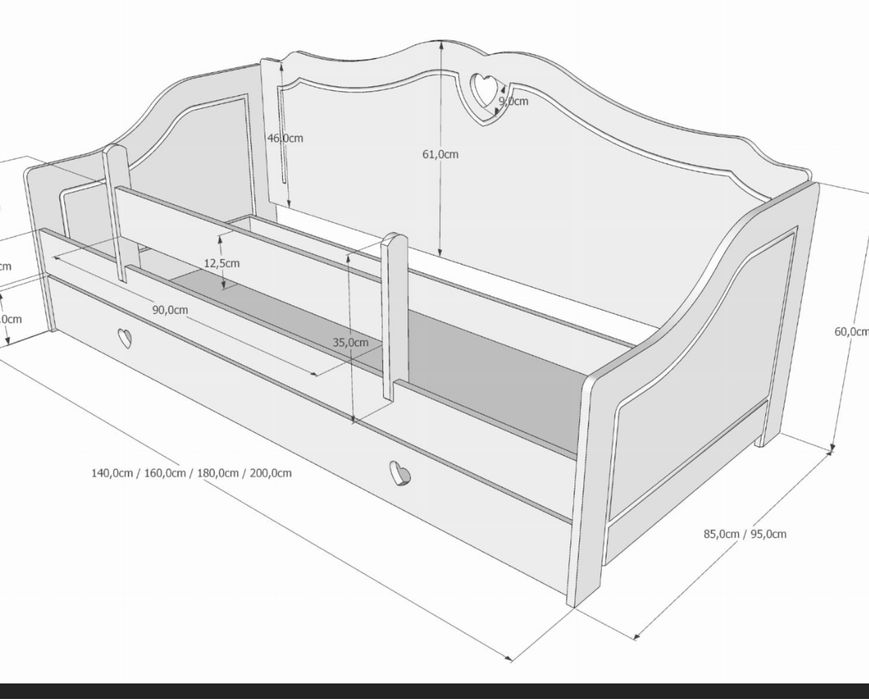 Łóżko 160X80 dla dziewczynki.