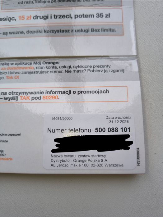 Złoty numer telefonu.