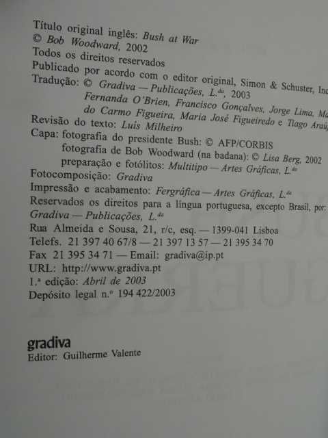 Bush em Guerra de Bob Woodward - 1ª Edição