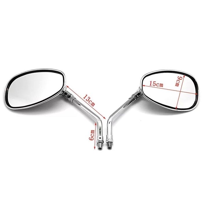 Par de espelhos cromados clássicos rosca 10 mm