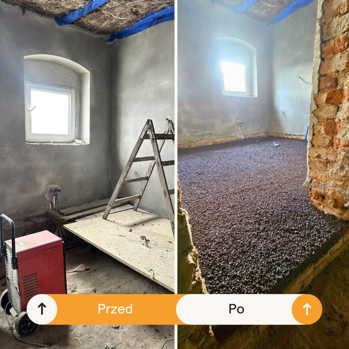 Posadzki jastrychowe, Styrobeton, Miksokret, Wylewka