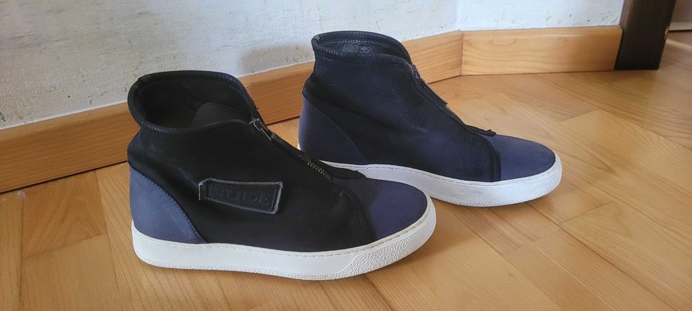 Botki granatowe Nude zamsz