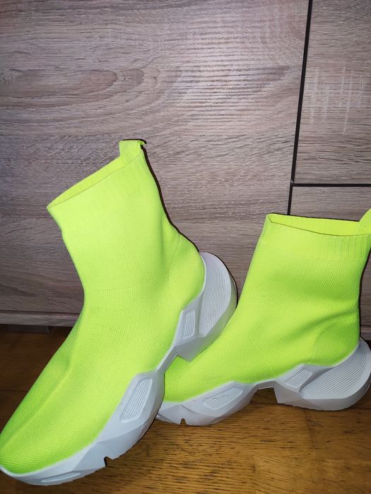 Sneakersy buty skarpetowe neonowe