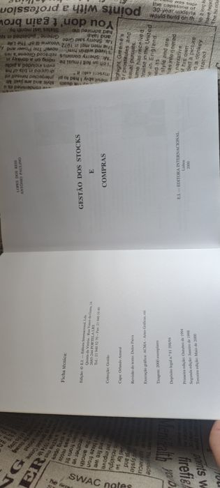 Vendo livro de gestão de stocks